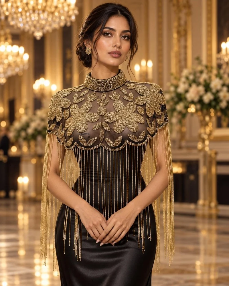 The Auric Botanica luxury beaded caplet