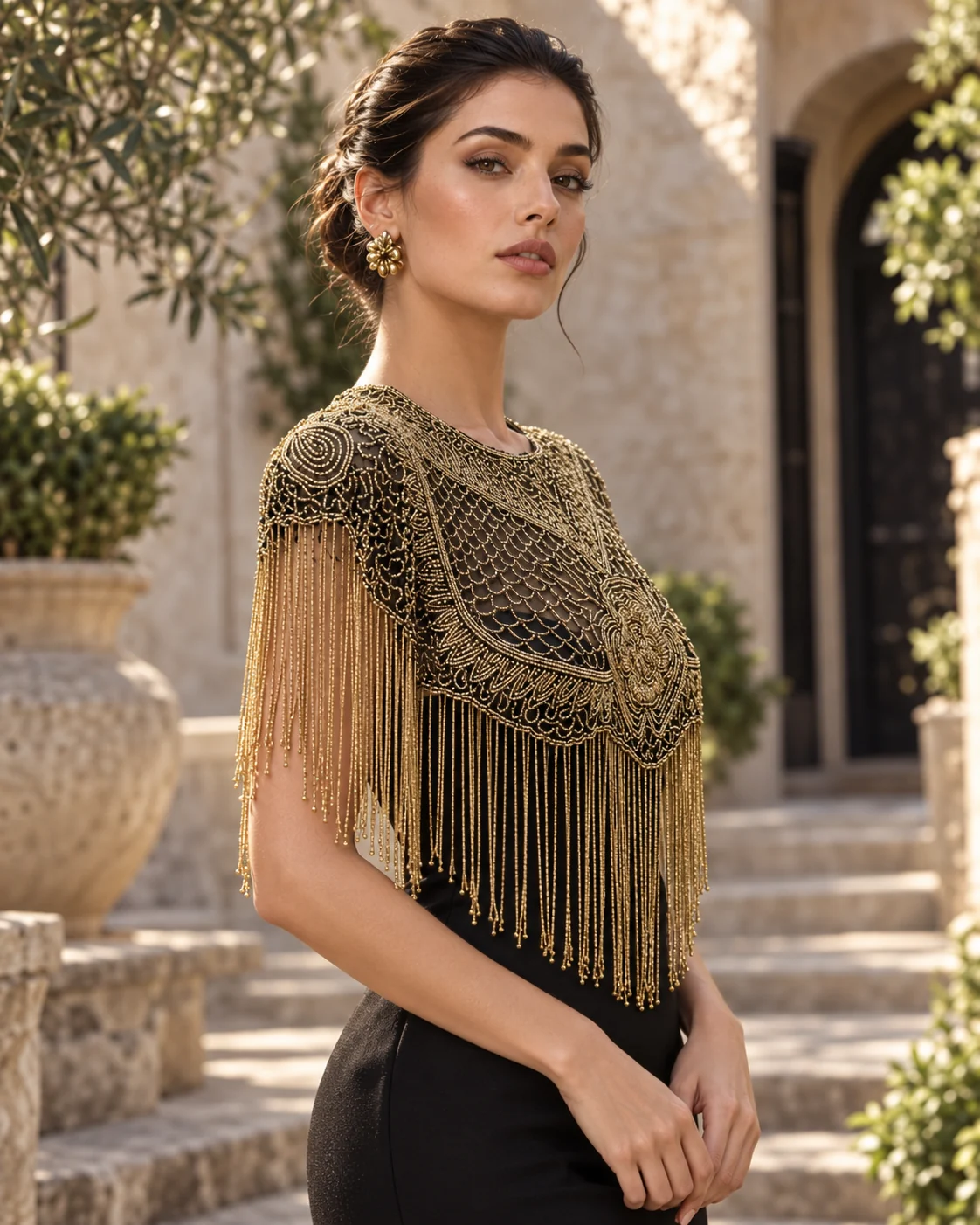 Meyoush Gilded Rosette styled