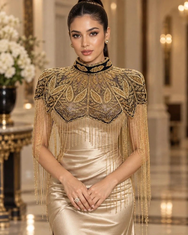 The Imperial Lotus luxury beaded caplet