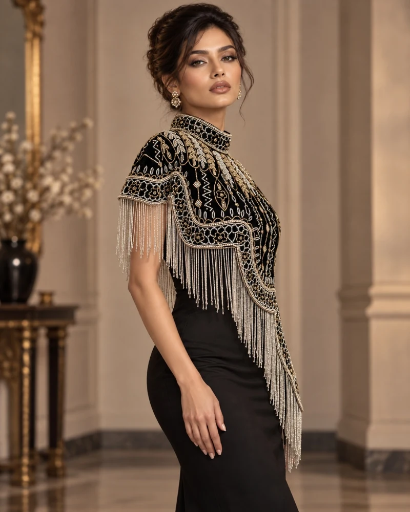 Beaded fringe detail