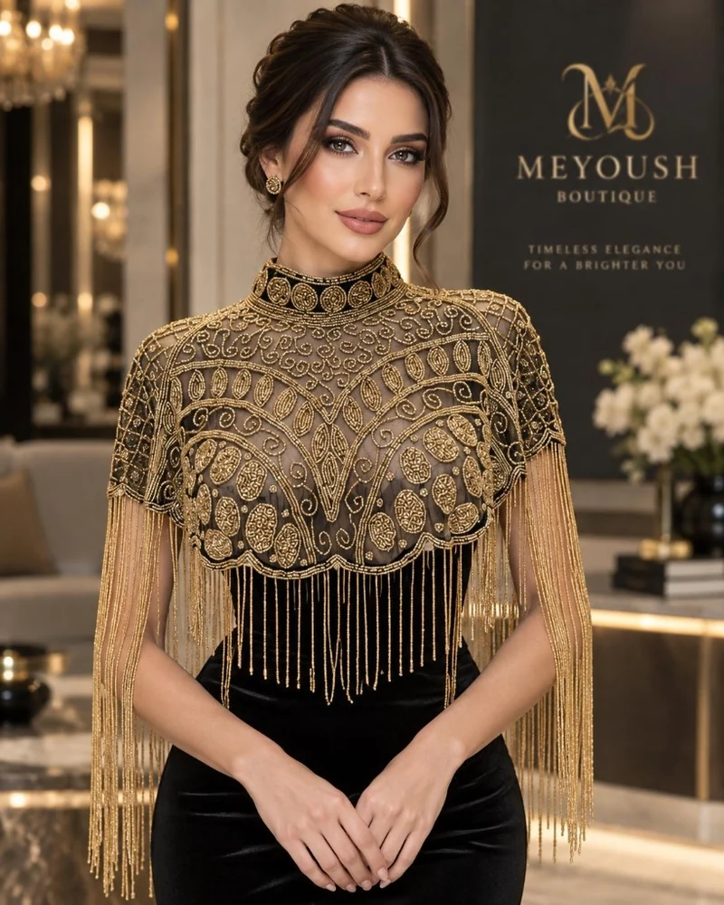 The Venetian Scroll luxury beaded caplet