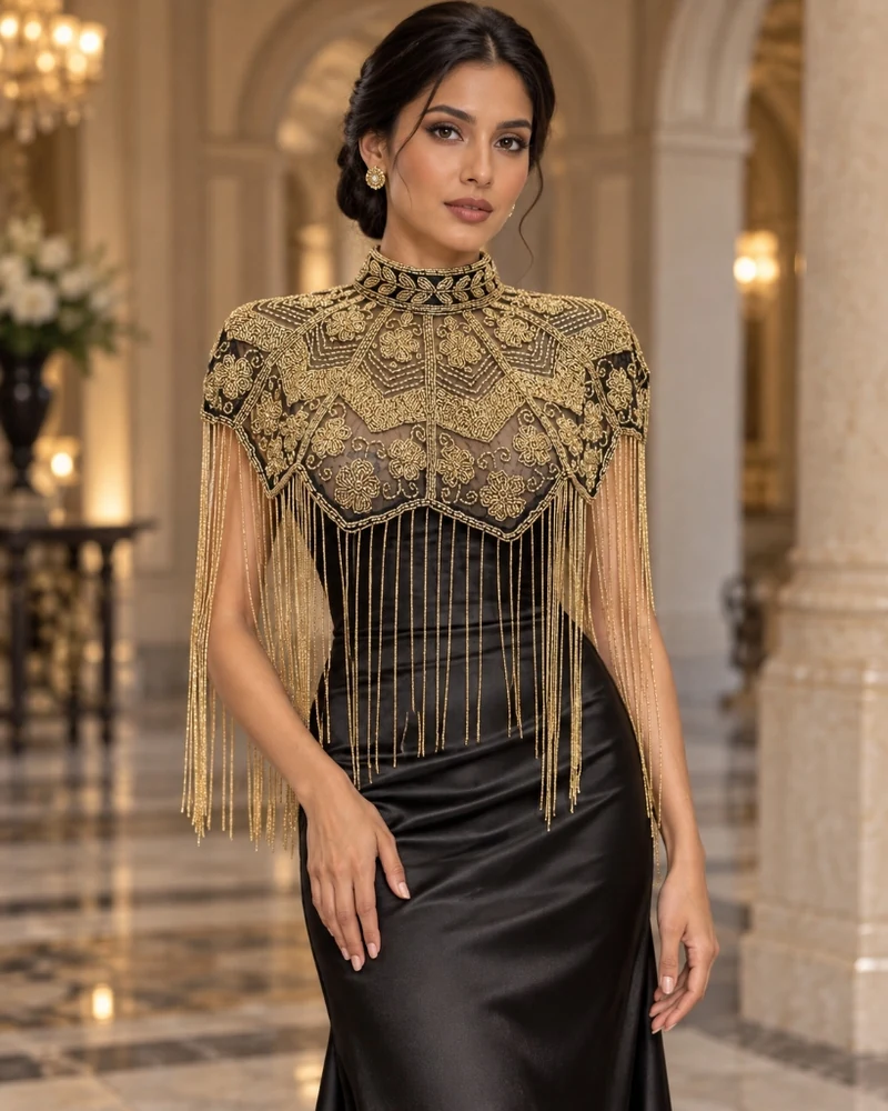 The Versailles Rosette luxury beaded caplet
